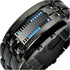 Fashion Mens Binary Sports Watch Digital LED Matrix Waterproof Outdoor Casual Black Bracelet Square Blue Backlit Watches...
