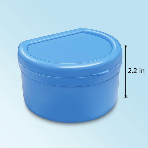 Colorful Denture Bath, Denture Case With Strainer For Soaking Dentures, Retainers, Mouth Guard & Night Guard, Large Denture Cup For a Set Of Full ...