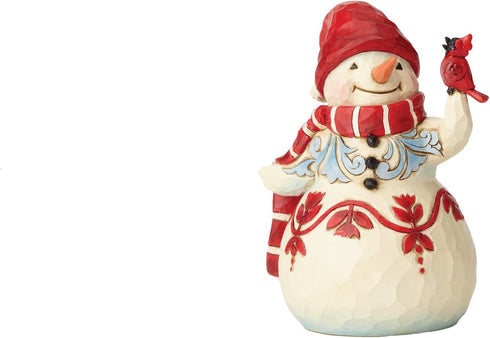 Enesco Jim Shore Heartwood Creek Snowman Holding a Cardinal Pint-Sized Figurine, 4.75 Inch, Multicolor...