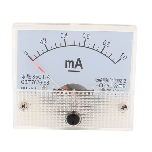 uxcell Analog Current Panel Meter DC 0-1mA 0.05A Scale 85C1 Ammeter for Automotive Circuit Testing Charging Battery Ampere Tester Gauge Pack of 1...