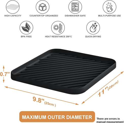 Silicone Organizer Tray for Kitchen Sink and Bathroom, Dishwasher Tray, Versatile Bathroom and Drawer Organizer Trays, Non-Slip Countertop Tray (B...