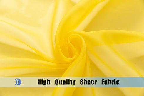 WPM Yellow Color Sheer Curtains 58" Wide x 84" Long 2 Panels Livingroom Window Treatment Rod Pocket Sheer Voile for Bedroom, Kitchen, Children Roo...