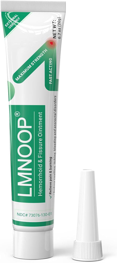 LMNOOP® Hemorrhoid Treatment Ointment, Maximum Strength Treatment & Fast Relief for Pain, Itching, Burning, Swelling, Fissure, Bleeding, Discomfor...