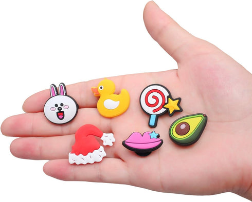 30,50,100,125 pcs PVC Random Different Shape Shoe Charms for Shoe Decoration...