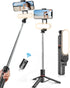 Selfie Stick Tripod with Light Extendable Selfie Stick with Detachable Wireless Remote Shutter Travel Video Tripod Stand Cell Phone Mount Holder C...