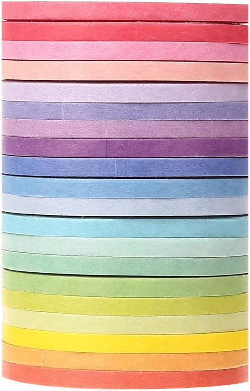 20 Rolls Rainbow Washi Tape Slim,Foil Gold Skinny Decorative Masking Washi Tapes,3MM Wide DIY Masking Tape...