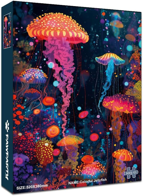 500 Piece Jigsaw Puzzle for Adults, Challenging Hard Puzzles for Kids and Teens Gift Choice Colorful Jellyfish...