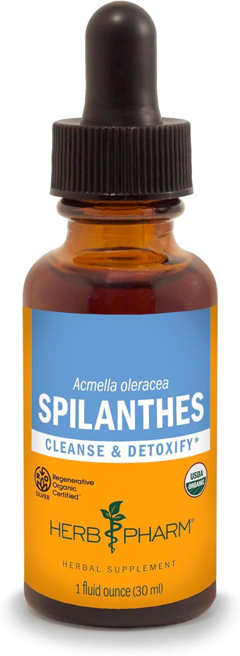 Herb Pharm Certified Organic Spilanthes Liquid Extract for Cleansing and Detoxification - 1 Ounce...
