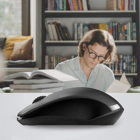 Rapoo 1680 Silent Wireless Mouse, 2.4GHz Cordless Mouse with USB Receiver, 1K DPI, 3 Buttons Computer Mouse with 12M Battery Life, Ambidextrous Co...