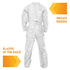 KleenGuard A20 Elastic Wrist and Ankle Coverall, Large, White (37716), REFLEX Design, Zip Front...