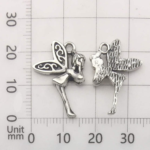 iloveDIYbeads 100g (66pcs) Craft Supplies Antique Silver Wings Angel Fairy Charms Pendants for Crafting, Jewelry Findings Making Accessory for DIY...