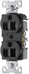 Eaton BR15BK 15-Amp 125-volt Commercial Grade Straight Blade Duplex Receptacle, Black...