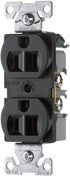 Eaton BR15BK 15-Amp 125-volt Commercial Grade Straight Blade Duplex Receptacle, Black...