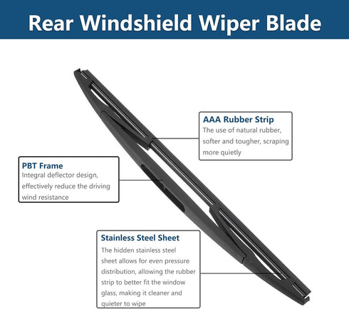 Rear Windshield Wiper Arm & Wiper Blade Set for Ford 2008-2012 Escape & 2008-2012 Mercury Mariner SUV Replacement OEM Number 8L8Z17526C, 8L8Z-1752...