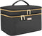 8.8L Double Layer Travel Makeup Bag Women, Large Cosmetic Case, Organizer for Travel-Size Accessories Bottles, Brushes, and Skin Care Products, Bl...