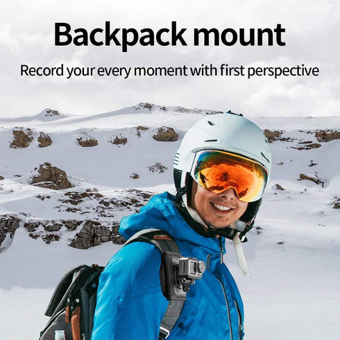 TELESIN Backpack Mount Clip Bag Belt Shoulder Strap Holder for GoPro Max Go Pro Hero 12 11 10 9 8 7 6 5 DJI Action 3 4 Insta360 X3 GO3 Ace Pro Bik...
