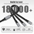 2Pack 4ft Multi-USB Charger Cable Retractable 3-in-1 Multi-Charging Cable Adapter with Type-C/IP/Micro USB Port Connector, Compatible with Cell Ph...