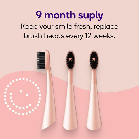 BURST Toothbrush Heads - Electric Toothbrush Replacement Heads for BURST Curve Sonic Toothbrushes - (Rose Gold)...