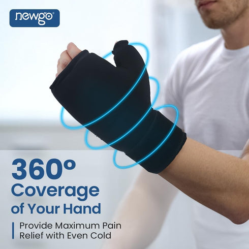 NEWGO Hand Ice Pack Gloves for Hand Arthritis, Wrist Ice Pack Gel Cold Gloves Hot Cold Therapy for Tendinitis, Carpal Tunnel - Black...