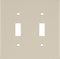 Power Gear Double Toggle Switch Wallplate, Unbreakable Nylon, Light Switch Wall Plate Replacement, Ivory, 54391...