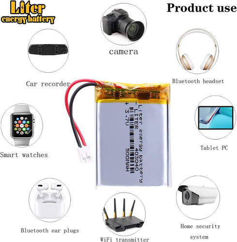 3.7V Lipo Battery 500mAh Rechargeable Lithium ion Polymer Battery 403040 Lithium Polymer ion Battery with JST Connector...