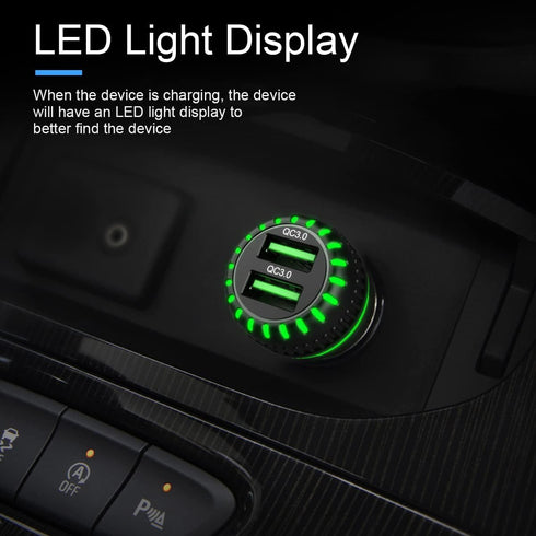 Dual QC 3.0 Ports Quick Charger for Car, Fast Car Charger Adapter Compatible with Cigarette Lighter Socket, iPhone 13/Pro Max/Pro, 12/11, Samsung ...