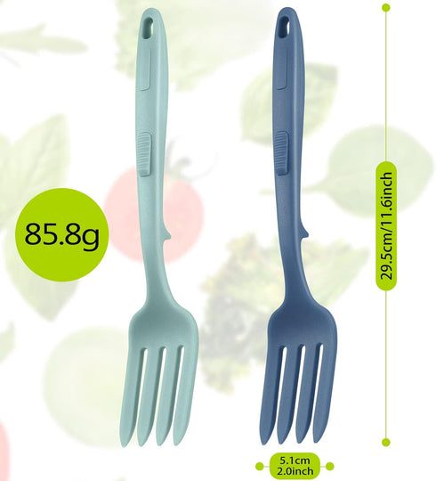 2 Pcs Silicone Flexible Fork 11.6 Inch Silicone Fork Heat Resistant Cooking Fork Large Fork Kitchen Non Stick Fork Ultimate Fork for Mix Ingredien...