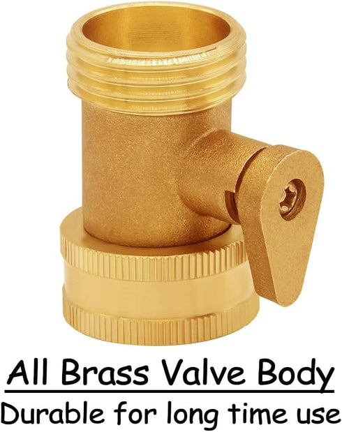 2PCS Brass Garden Hose Shut Off Valve Heavy Duty 3/4 Inch GHT Threaded Water Hose Ball Valve with Washers for Outdoor Lawn and Gardening Hoses Con...