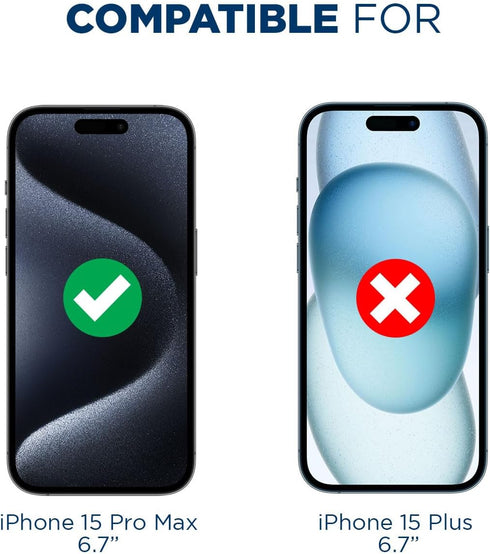 Tech Armor Privacy Screen Protector for iPhone 15 Pro Max 6.7 inch - Ballistic Tempered Glass, Anti-Spy, Case Friendly, Easy Installation, Bubble ...