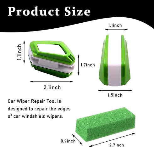 Car Wiper Repair Tool, Waterproof ABS Vehicle Windshield Wiper Repairer with Sponge, Ergonomic Portable Windshield Wiper Blade Cutter Cleaning Too...