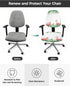Summer Flamingo Office Chair Cover Stretchable Computer Chair Seat Cover Backrest Slipcovers, Green Botanical Tropical Plants Stretchable Rotating...