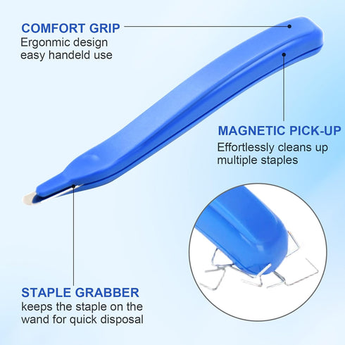 2 PCS Professional Magnetic Staple Remover Puller Staples Remover Staple Removal Tool for School Office Home(Blue, Pink)...