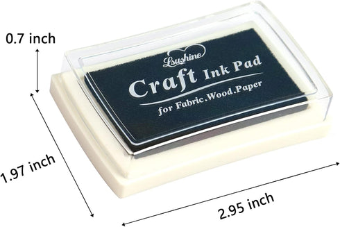 Craft Ink Pad for Rubber Stamps, Paper, Wooden, Fabric, Scrapbooking, Non-Toxic Finger Ink Pads for Kids (Black)...