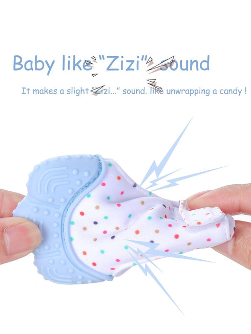 Giftty Teething Mitten Chew Mitt Baby Teether Glove - Self Soothing Teether, Teething Pain Relief Soothing Toy, Prevent Scratches - For 0-6 Months...