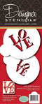 Designer Stencils LOVE Sculpture Cookie Stencil Set, Beige/Semi-Transparent...