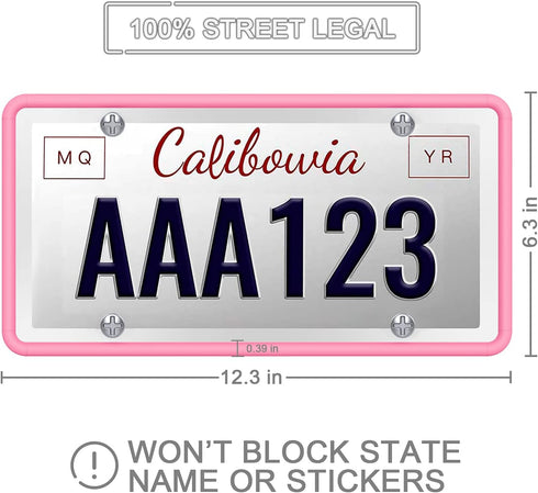 2 Pack Silicone License Plate Frame Front Back License Plate Cover License Plate Bracket Holder Rust-Proof, Rattle-Proof, Weather-Proof, for US CA...