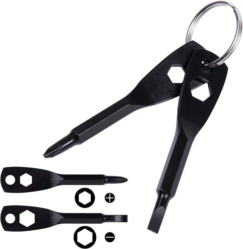 Portable Keychain Screwdriver, Wisdompro 4-in-1 Multifunction Repair Tool Pocket Screwdriver Set with Phillips, Slotted and Hex Wrench, Gift for M...
