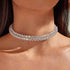 Rhinestone Choker Necklace Silver Chokers Crystal Layered Necklaces Sparkly Prom Party Collar Neck Jewelry for Women...