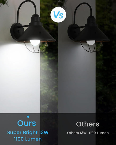 Motion Sensor Light Bulbs, 13W(100W Equivalent) 1100lm Motion Activated Auto Dusk to Dawn LED Bulb, A19 E26 5000K Daylight White Outdoor/Indoor Li...