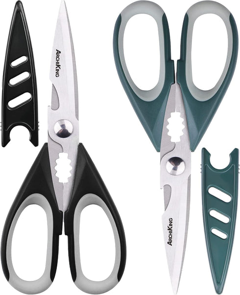 Kitchen Shears Scissor & Cooking Scissors - Sharp Blades, Professional Stainless Steel Scissors for Food Meat Poultry Vegetable - Dishwasher Safe ...