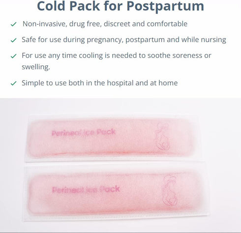 Perineal Cooling Pad, Postpartum Cold Packs Gel Bead Ice Pack Cold Therapy for Women After Pregnancy and Delivery, 2 Ice Pack and 3 Cover (Pink Ge...