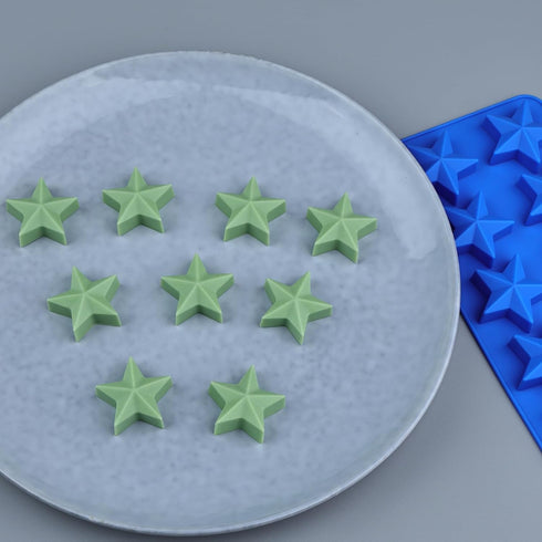 Star Chocolate Molds 3pcs Silicone Star Candy Molds for Baking Ice Cube Resin Soap Jelly(Star Size 1.93in)...