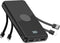 Portable Charger with Built in Cables,High Speed Power Bank 10000mAh Travel Battery Pack 5 Outputs 3 Inputs Portable Phone Charger Backup Battery ...