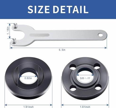 7PCS Angle Grinder Nut Angle Grinder Wrench Kit 5/8-11 Flange Metal Lock Nut for Compatible with Dewalt Milwaukee Makita193465-4 Metabo Bosch Ryob...