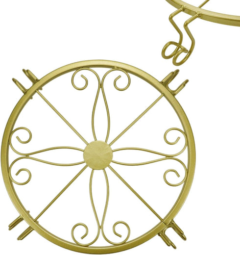 Gold Original Patented Plant Stands for Flower Pot,Round Wrought Iron Flower Planter Pot Stand, Corner Gardening Pumpkin Stand...