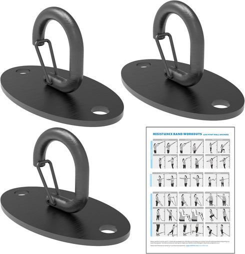 Wall Mount Anchors for Resistance Bands, Space Saving Workout Hooks for Strength Training, Home Gym Anchors for Physical Therapy Exercise...