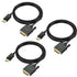 DisplayPort to DVI Cable 6ft 3-Pack, DP Display Port to DVI-D Cable Male to Male Cord Compatible with Computer, PC, Monitor, TV, Projector and Mor...