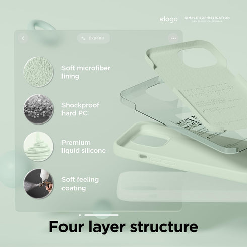 elago Compatible with iPhone 15 Pro Case, Liquid Silicone Case, Full Body Protective Cover, Shockproof, Slim Phone Case, Anti-Scratch Soft Microfi...