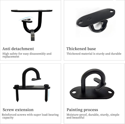 Resistance Band Wall Anchors - Workout Wall Mount Hooks, Ceiling Mounted Hook Exercise Station for BodyWeight Straps, Strength Training, Physical ...