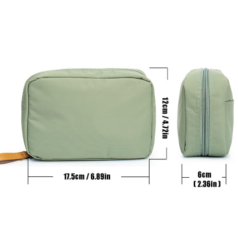 Hekyip Rectangular Beauty Bag, Small Travel Makeup Bag for Purse, Portable Waterproof Cosmetic Pouch for Girls Women (Rectangular Green)...